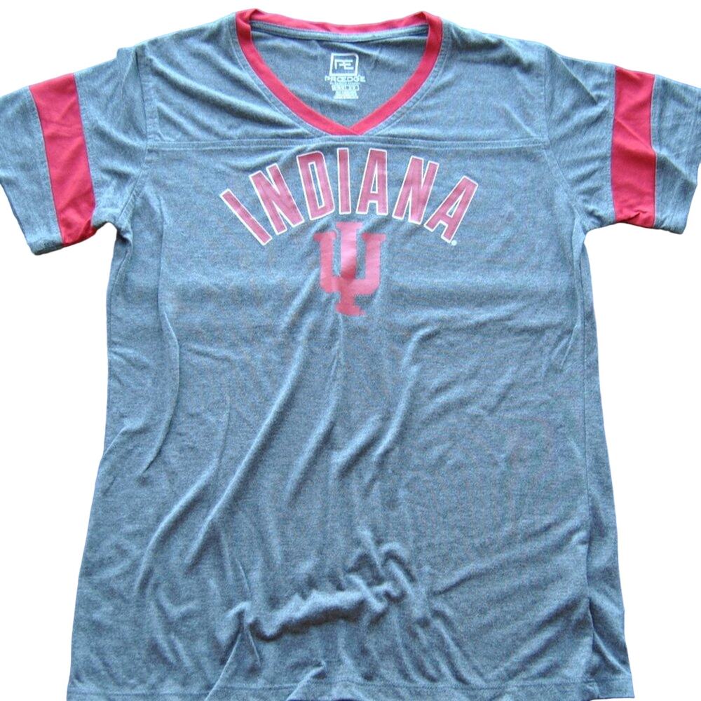 University of Indiana Pro Edge Medium Gray & Red Short Sleeve